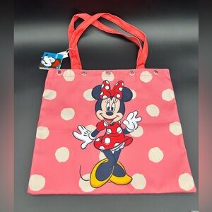 Disney Minnie Mouse Pink Polka Dot Tote Bag NEW